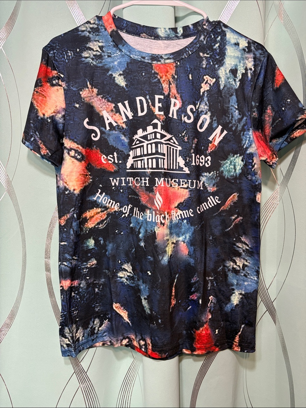 Sanderson Witch Museum Tie-Dye  T-Shirt - Navy & Red